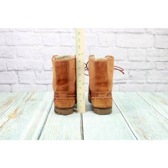 Sebago  Brown Leather Lace Up Shearling Lined Trail Boots Size 10 M - Picture 6 of 9